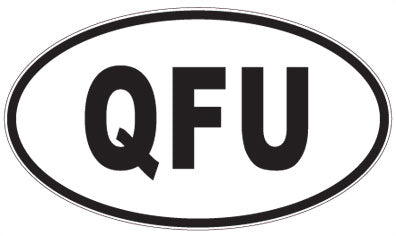 QFU - 3 Letter Initials Oval Sticker