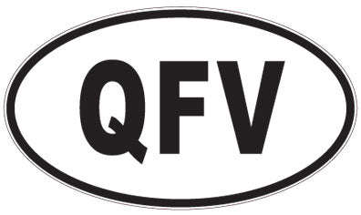 QFV - 3 Letter Initials Oval Sticker
