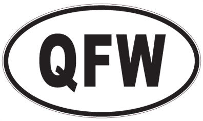 QFW - 3 Letter Initials Oval Sticker