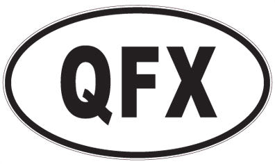 QFX - 3 Letter Initials Oval Sticker