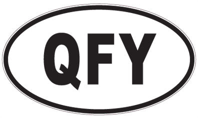 QFY - 3 Letter Initials Oval Sticker