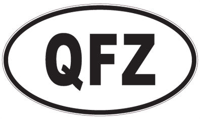 QFZ - 3 Letter Initials Oval Sticker