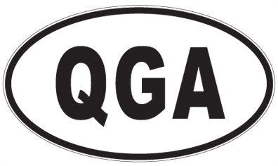 QGA - 3 Letter Initials Oval Sticker