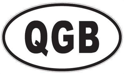 QGB - 3 Letter Initials Oval Sticker