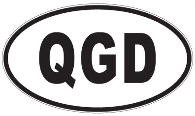 QGD - 3 Letter Initials Oval Sticker