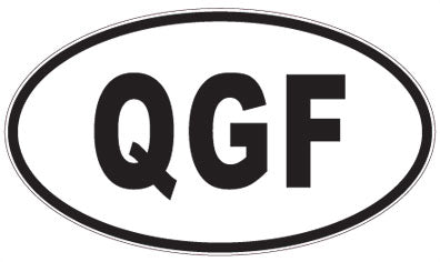 QGF - 3 Letter Initials Oval Sticker