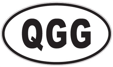 QGG - 3 Letter Initials Oval Sticker