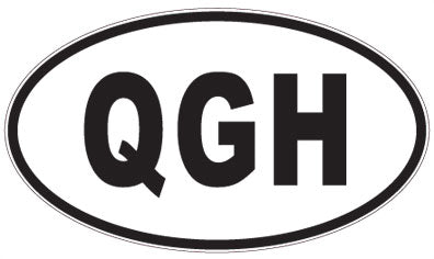QGH - 3 Letter Initials Oval Sticker
