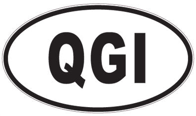 QGI - 3 Letter Initials Oval Sticker