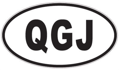 QGJ - 3 Letter Initials Oval Sticker