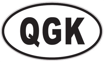QGK - 3 Letter Initials Oval Sticker