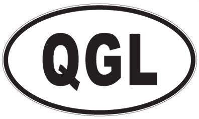 QGL - 3 Letter Initials Oval Sticker