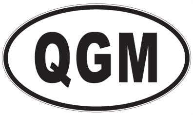 QGM - 3 Letter Initials Oval Sticker