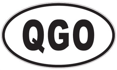 QGO - 3 Letter Initials Oval Sticker