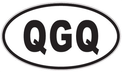 QGQ - 3 Letter Initials Oval Sticker