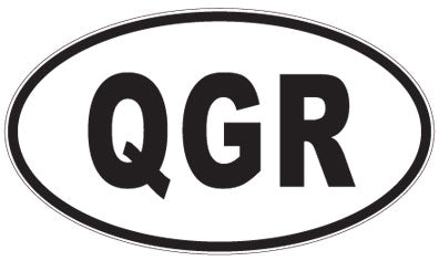 QGR - 3 Letter Initials Oval Sticker