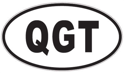 QGT - 3 Letter Initials Oval Sticker