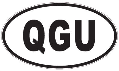 QGU - 3 Letter Initials Oval Sticker