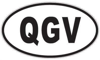 QGV - 3 Letter Initials Oval Sticker
