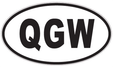 QGW - 3 Letter Initials Oval Sticker