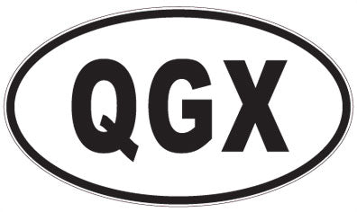 QGX - 3 Letter Initials Oval Sticker