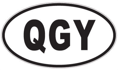 QGY - 3 Letter Initials Oval Sticker