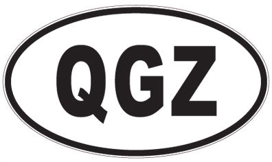 QGZ - 3 Letter Initials Oval Sticker