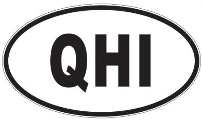 QHI - 3 Letter Initials Oval Sticker