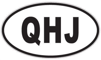 QHJ - 3 Letter Initials Oval Sticker