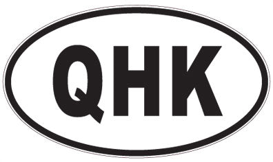 QHK - 3 Letter Initials Oval Sticker