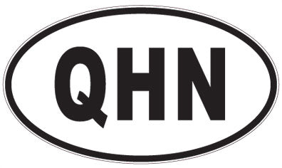 QHN - 3 Letter Initials Oval Sticker