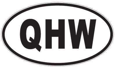 QHW - 3 Letter Initials Oval Sticker