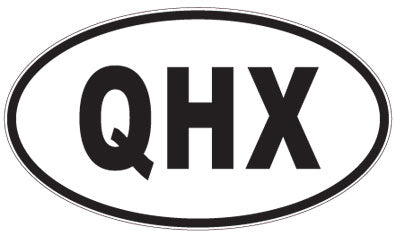 QHX - 3 Letter Initials Oval Sticker
