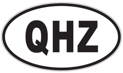 QHZ - 3 Letter Initials Oval Sticker