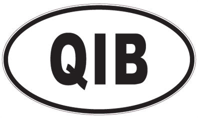 QIB - 3 Letter Initials Oval Sticker
