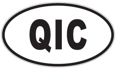 QIC - 3 Letter Initials Oval Sticker