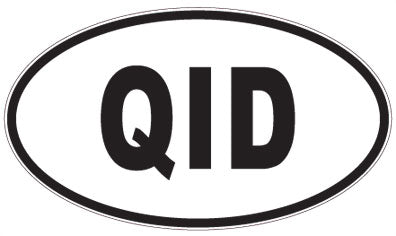 QID - 3 Letter Initials Oval Sticker