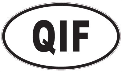 QIF - 3 Letter Initials Oval Sticker