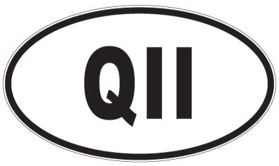 QII - 3 Letter Initials Oval Sticker