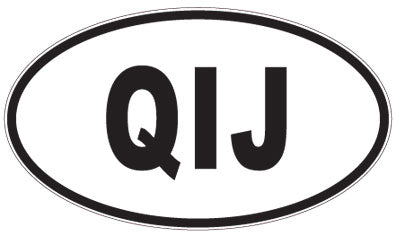 QIJ - 3 Letter Initials Oval Sticker