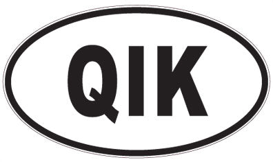 QIK - 3 Letter Initials Oval Sticker