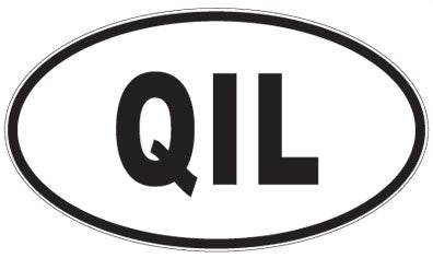 QIL - 3 Letter Initials Oval Sticker
