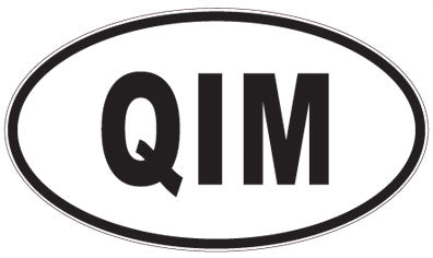 QIM - 3 Letter Initials Oval Sticker
