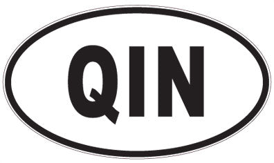 QIN - 3 Letter Initials Oval Sticker