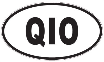 QIO - 3 Letter Initials Oval Sticker