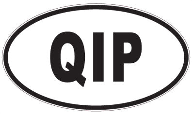 QIP - 3 Letter Initials Oval Sticker