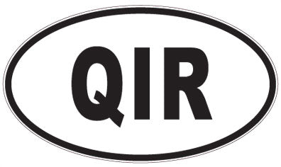 QIR - 3 Letter Initials Oval Sticker