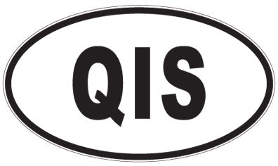 QIS - 3 Letter Initials Oval Sticker