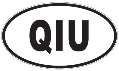 QIU - 3 Letter Initials Oval Sticker