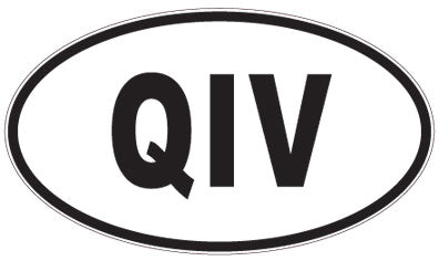 QIV - 3 Letter Initials Oval Sticker